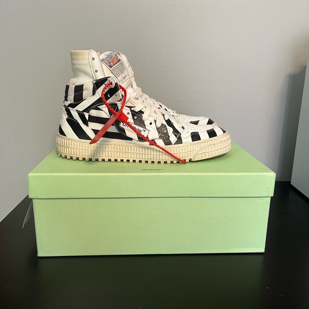 Off-White Black and White High-Top Sneakers
